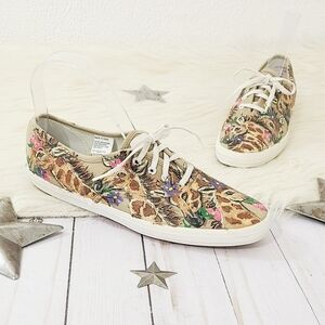 Vintage 90s giraffe Keds sneakers custom painted Women's Size 7
